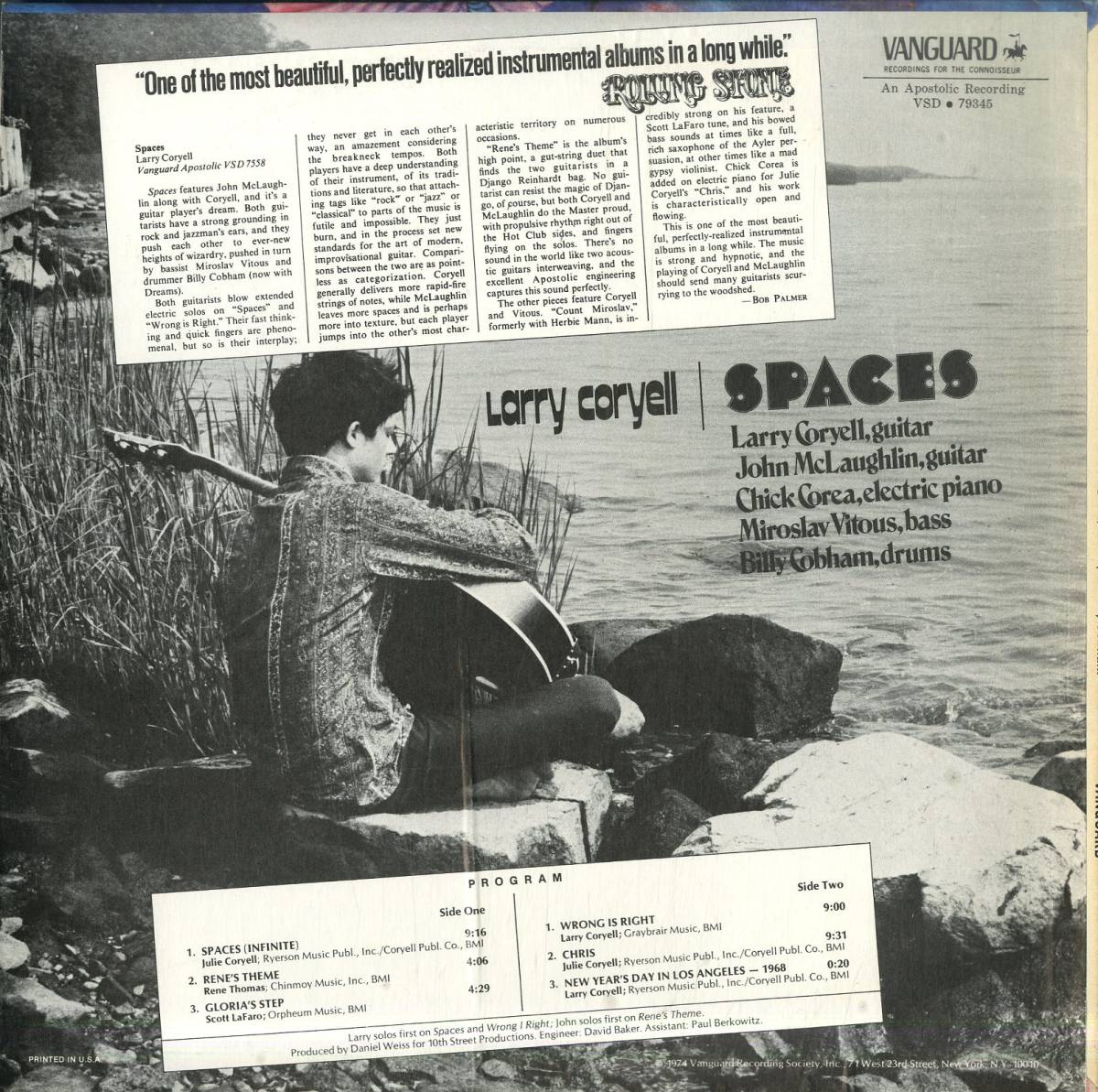 A00581402/LP/ラリー・コリエル (LARRY CORYELL)「Spaces (1974年・VSD-79345・フュージョン・ポストバップ)」_画像2