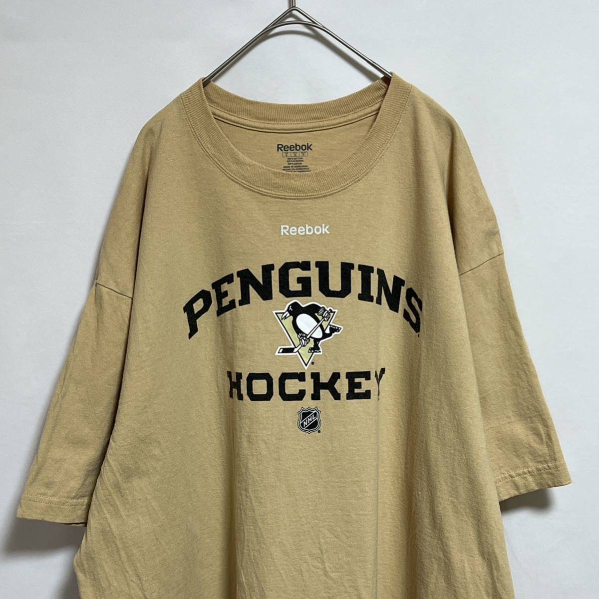 Reebok リーボック　半袖Tシャツ NHL ピッツバーグ・ペンギンズロゴプリント　サイズXL_画像1