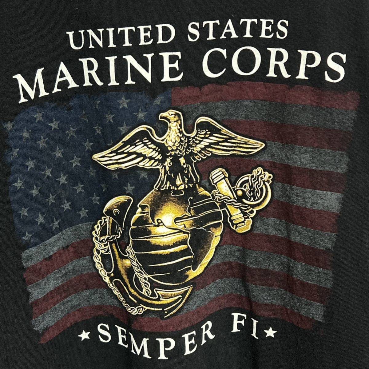 BAYSIDE 半袖Tシャツ USA製 アメリカ海兵隊　星条旗　ミリタリー　ロゴプリント　サイズM_画像2