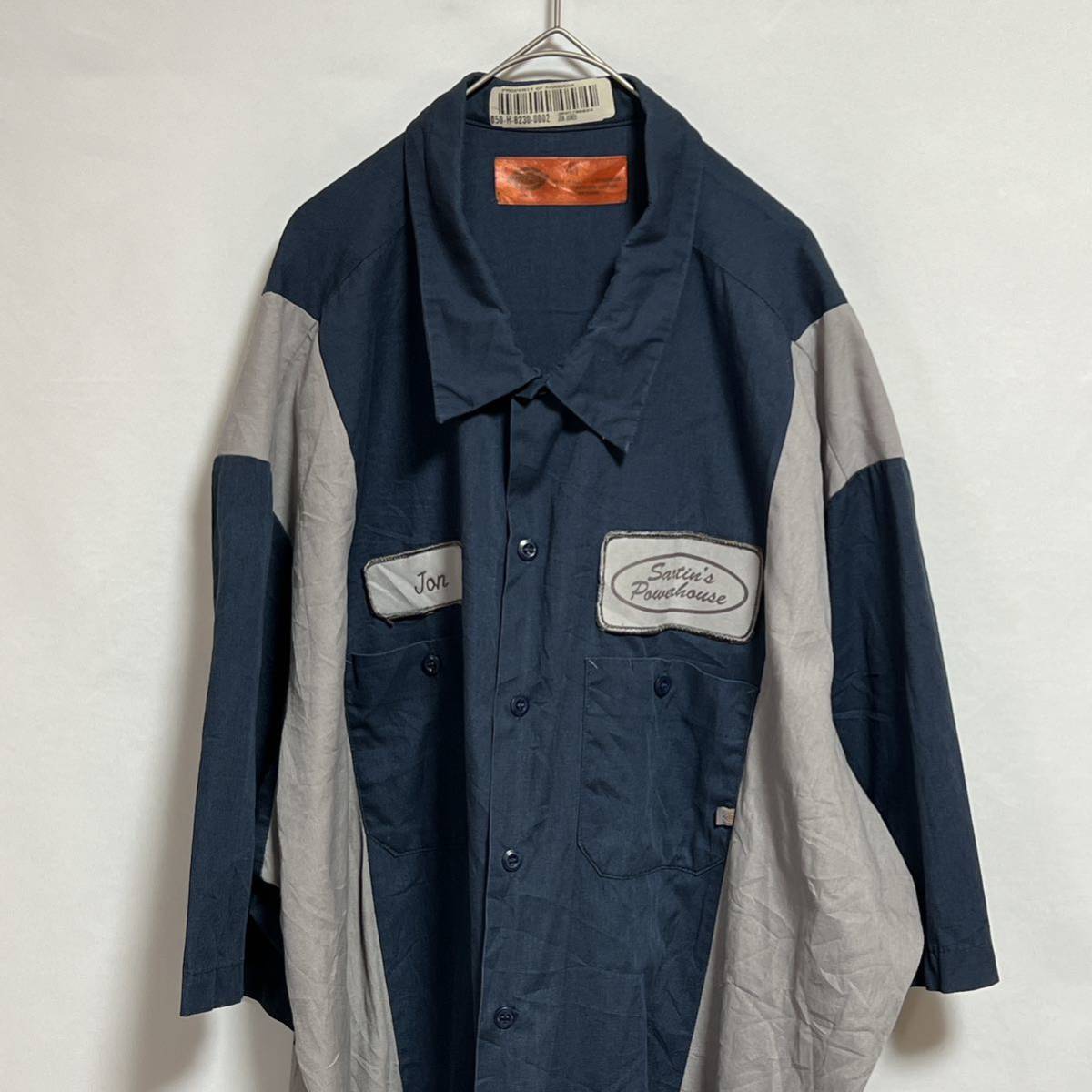 Dickies ディッキーズ　ワークシャツ 半袖シャツ　切替デザイン　ロゴ　ビッグサイズ4T オーバーサイズ　ビッグシルエット_画像1