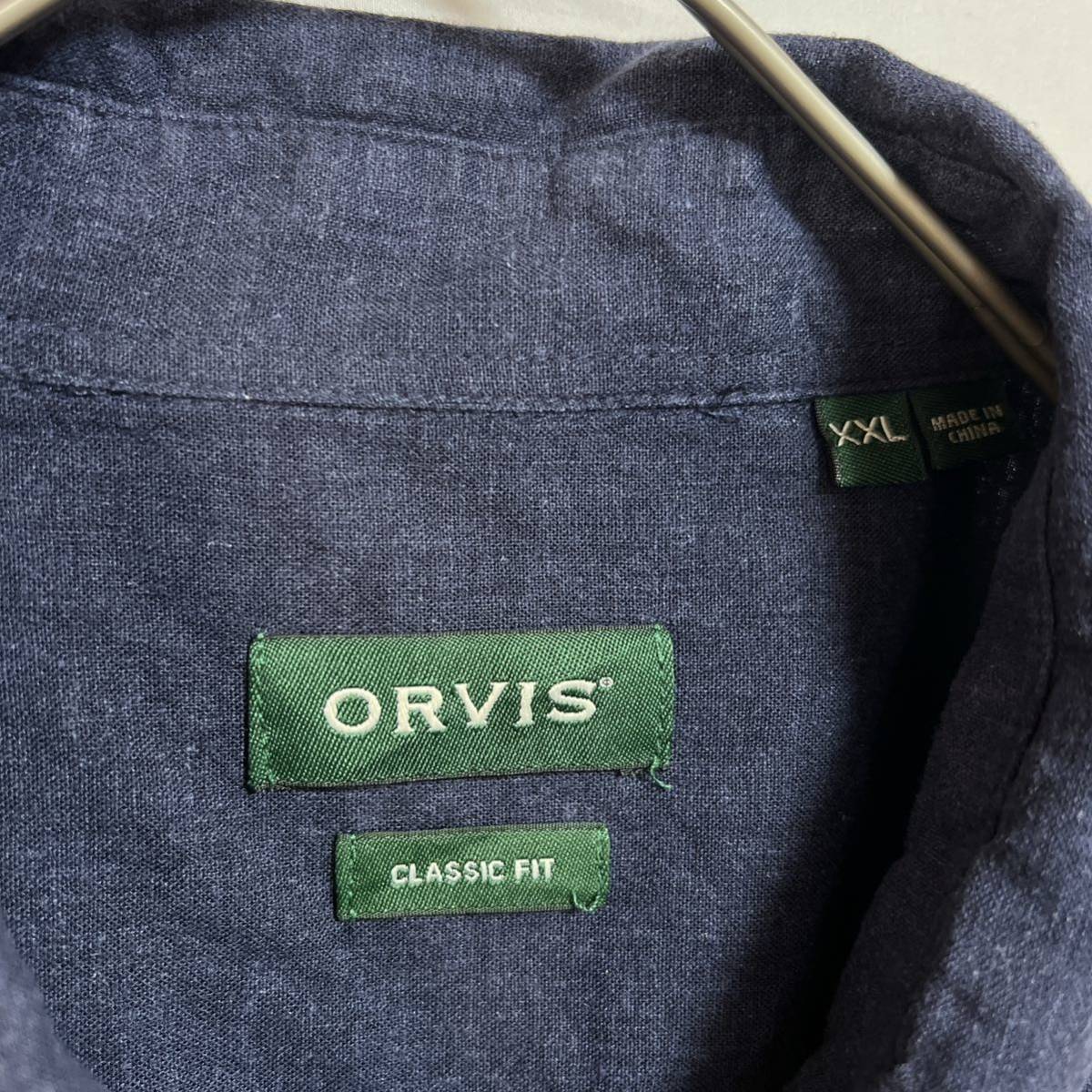 ORVIS オービス　半袖シャツ　シンプル無地 ヘンプ&コットン　クラシックフィット　ビッグサイズXXL オーバーサイズ_画像3
