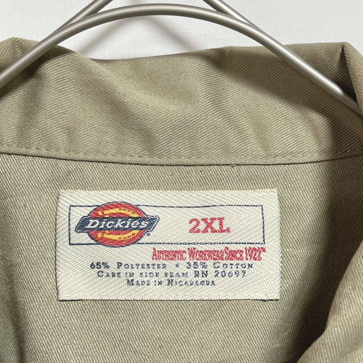 Dickies ディッキーズ　ワークシャツ 半袖シャツ ワンポイントロゴ ビッグサイズ2XL オーバーサイズ_画像4
