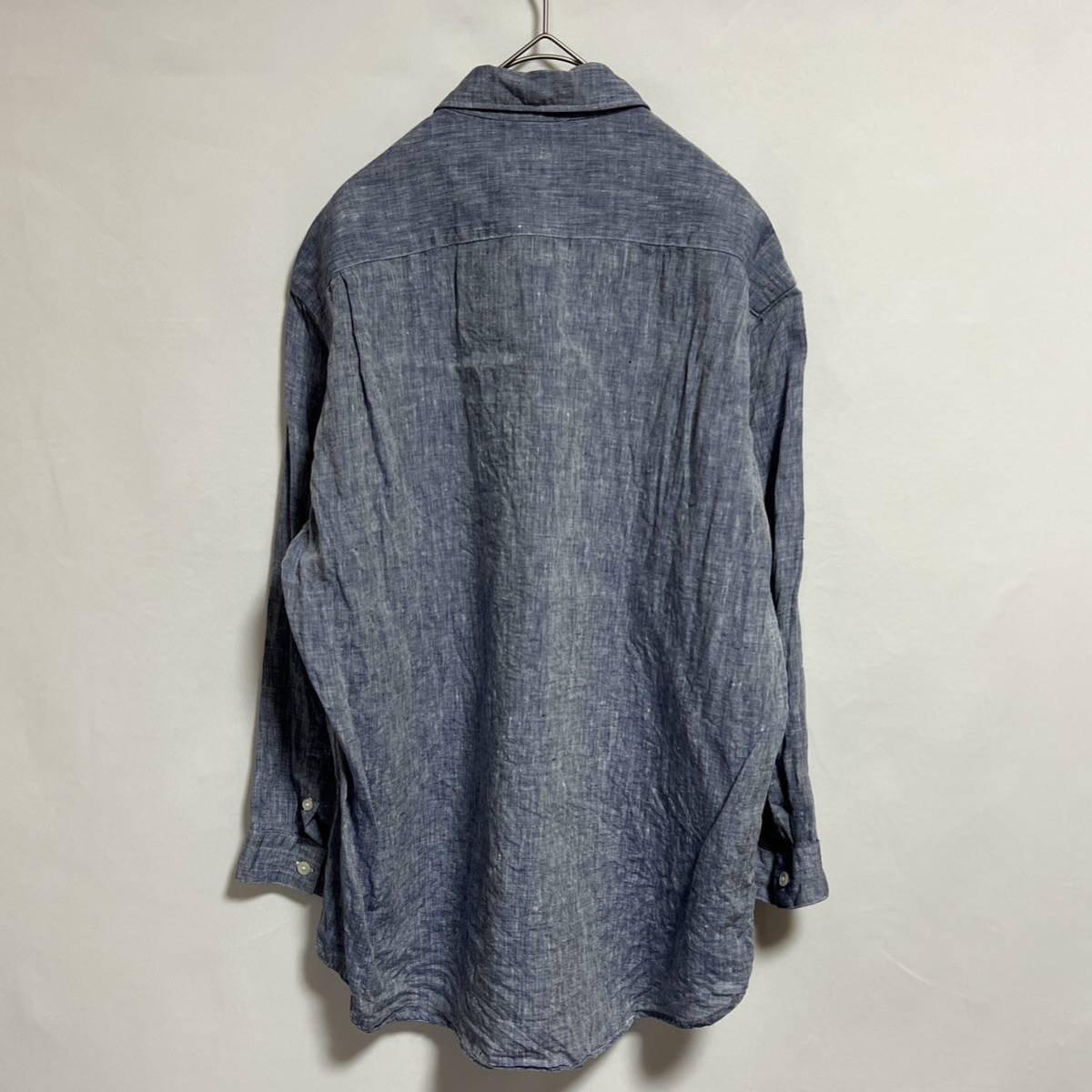 Linen URBAN RESEARCH 七分袖シャツ　リネンシャツ　シンプル無地　サイズＬ_画像6