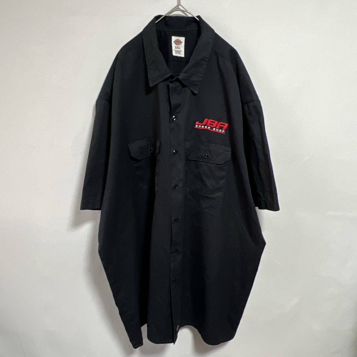 Dickies ディッキーズ　ワークシャツ 半袖シャツ ロゴ　ブラック　ビッグサイズ3XL オーバーサイズ_画像6