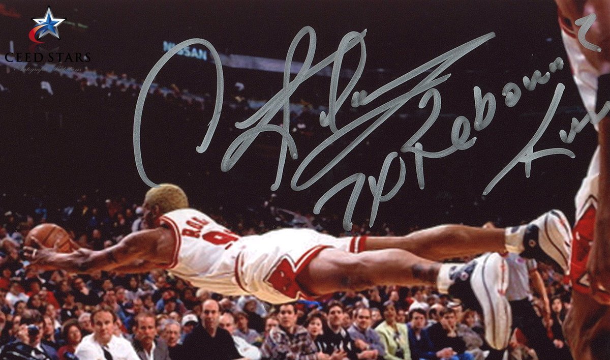[CS patent (special permission) ] Dennis * rod man autograph autograph + 7X Rebound King addition in sk entering 8×10 poster be Kett company judgment proof settled Slam Dunk 