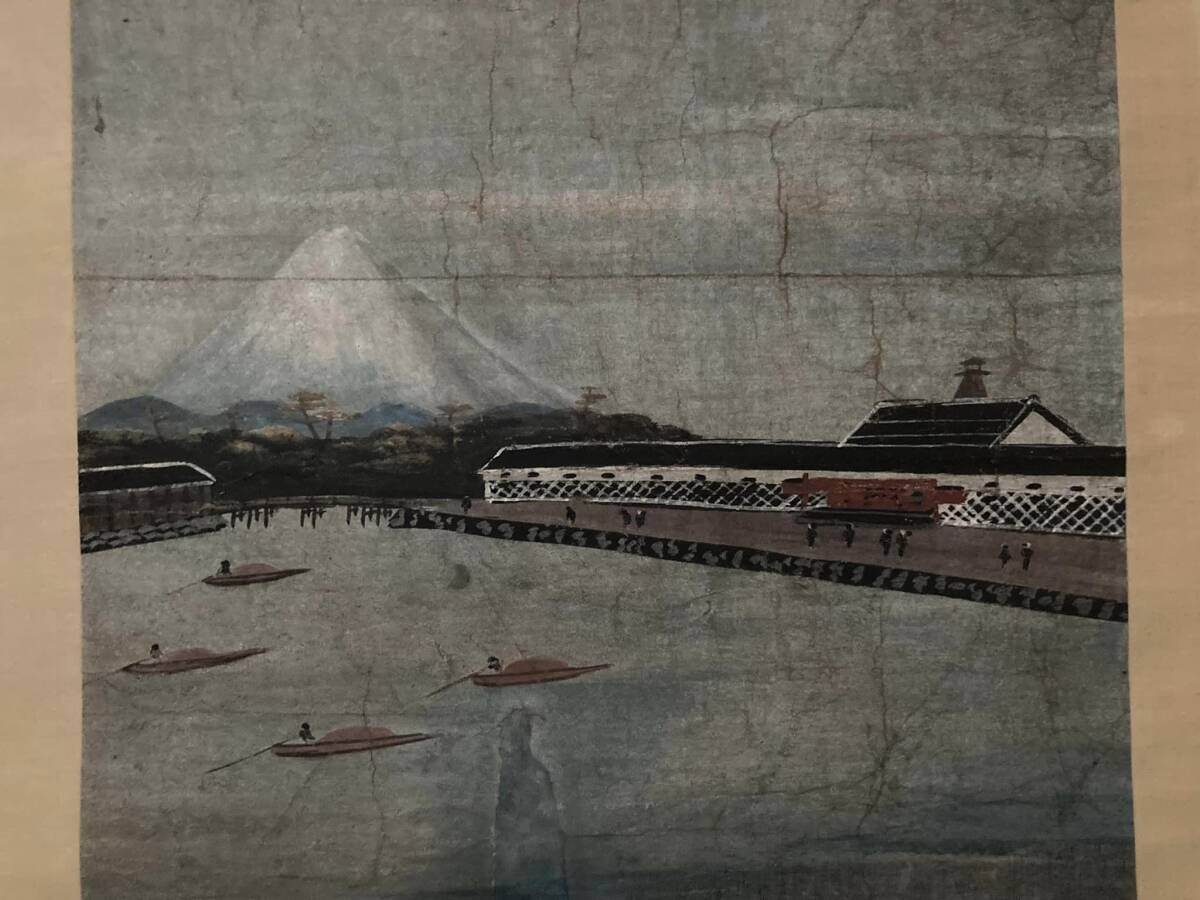 【浮世画祭】珍品　幕末泥絵『東都古跡中州』富士遠景（１１）_画像4