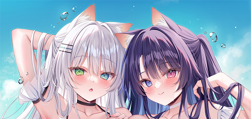 やたぬき圭【C102受注生産】なつめ・とうかタペストリー【正規品未開封】YatanukiKey 水着 b