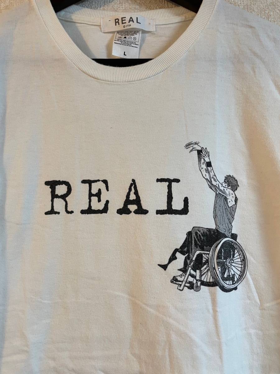 リアル　REAL　半袖　Tシャツ　井上雄彦　車椅子　バスケットボール　漫画　ホワイト　白　Lサイズ　0201_画像2