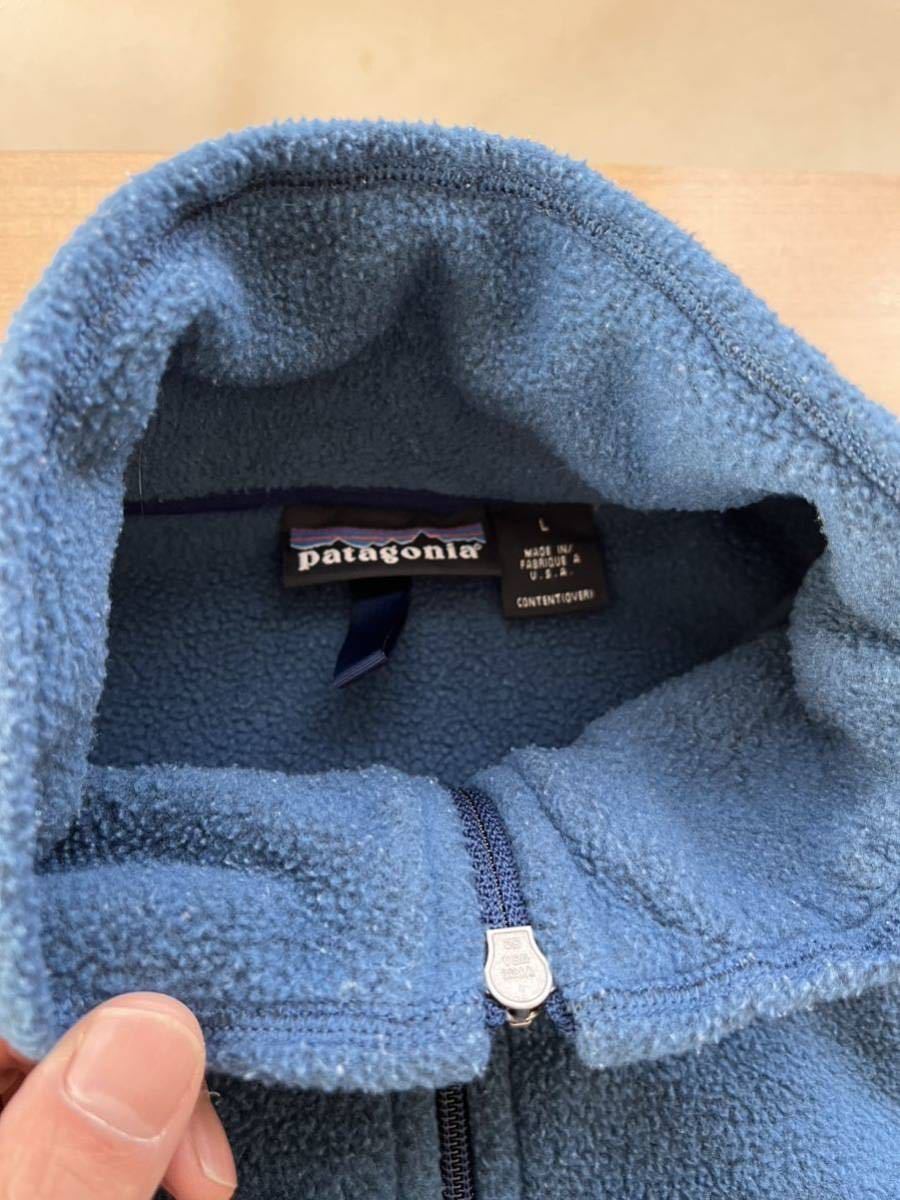 1999年 USA製 patagonia lightweight synchilla sweater Lsize kuba pacific blue 定価17000円 sty25235 パタゴニア_画像4