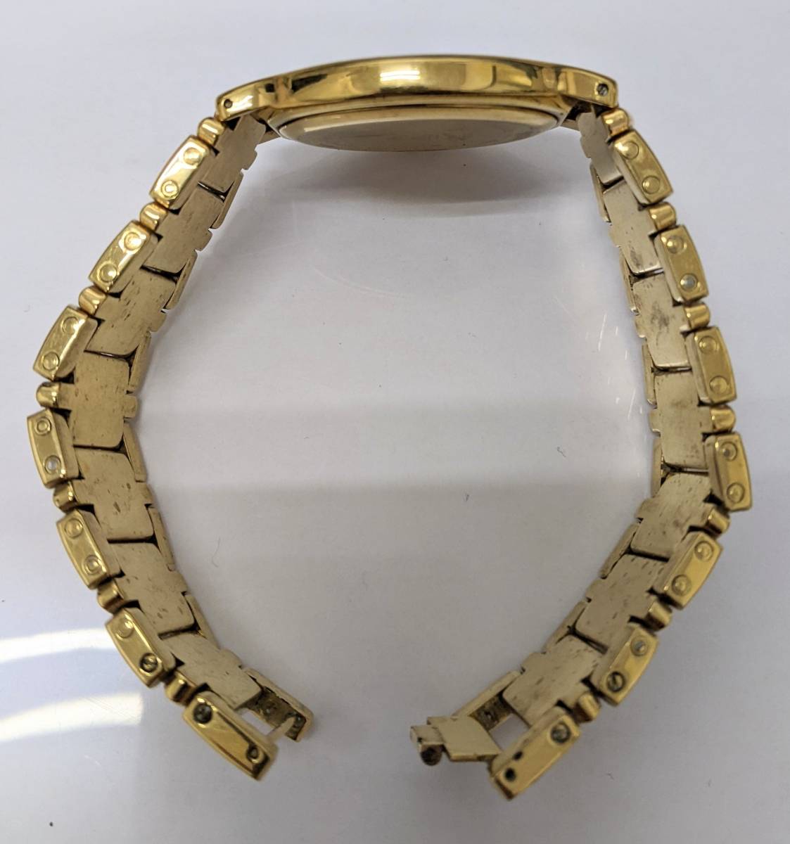 【685】アンティーク　コレクション　JAZ　ジャズ　クオーツ　腕時計　ゴールド　白文字盤　フランス　パリ　アナログ　2針　デイト　SS_画像5