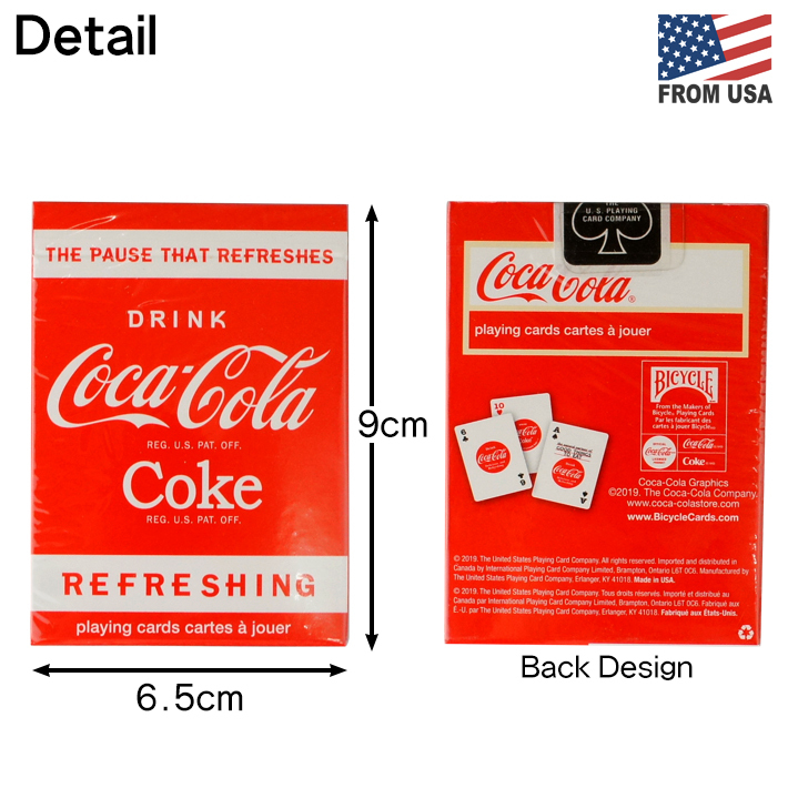 コカコーラ トランプ Coca-Cola PLAYING CARDS BICYCLE バイスクル コーラ デザイン 遊び ゲーム アメ雑 おしゃれ 手品 マジックの画像2