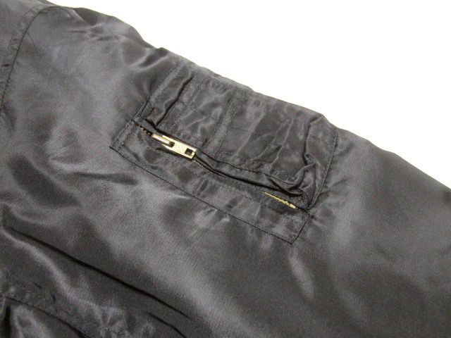 ★美品★90's MEN'S BATSU メンズバツ リバーシブル MA-1 フライトジャケット M★ブラック 黒 中綿 ボンバージャケット 90年代 DCブランド_画像7