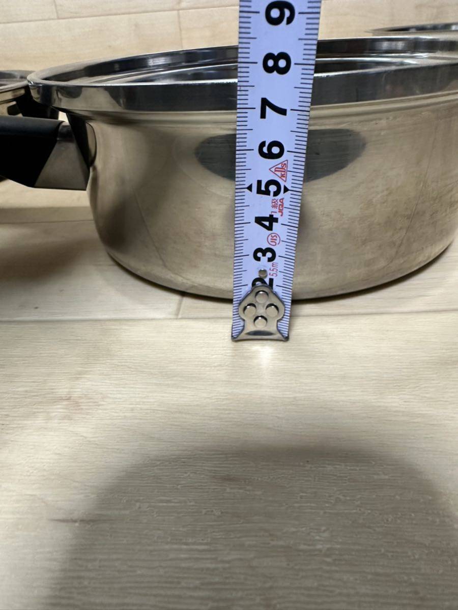 【中古品】Amway Queen アムウェイ クイーン 調理器具 片手鍋 鍋 MULTI-PLY-I 18/8 STAINLESS U.S.A.製 2点_画像5