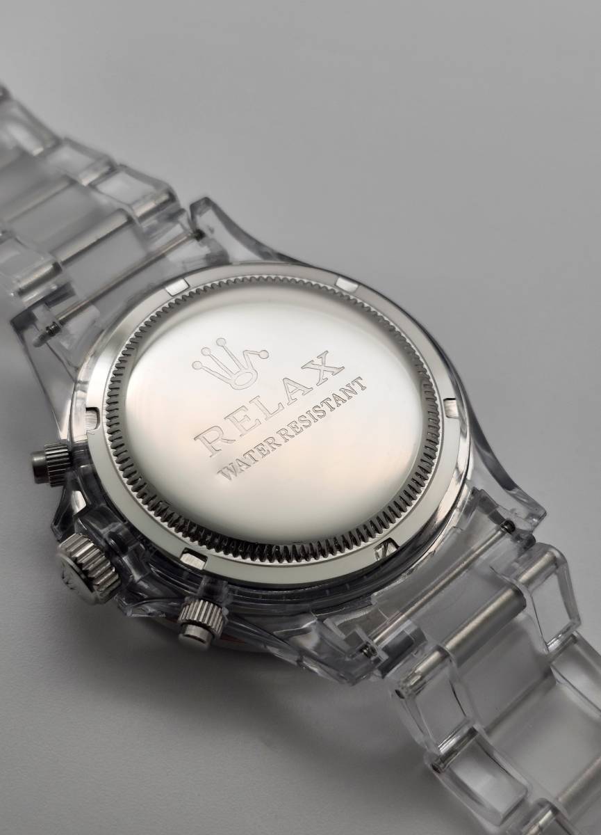 【1円UP】リラックス 王冠ロゴ D8 腕時計 クロノ 爆発的な人気のあるモデルの一つ御時計 黒文字盤 所ジョージ_画像7