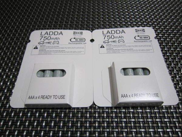 ☆必需品！新品未開封☆IKEA イケア LADDA ラッダ 充電式電池 AAA (単4形) HR03 1.2V 750mAh 4ピース×2 大人気商品_画像1