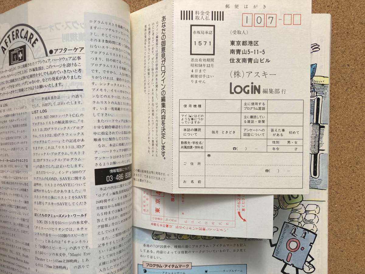 月刊ログイン LOGiN 1983年 5月～12月号 8冊セット_画像7