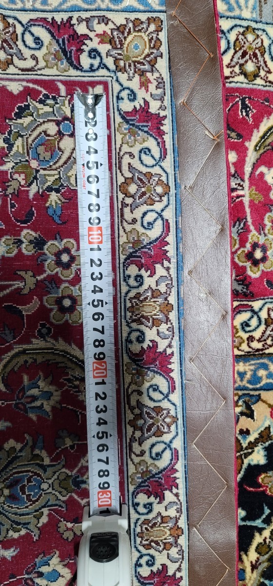 ペルシャ絨毯 イスファハン産 有名なEnteshari エヌテシャーリ工房本物 新品 100%天然素材シルクとウール 手織り サイズ:240cm×157cm_画像9