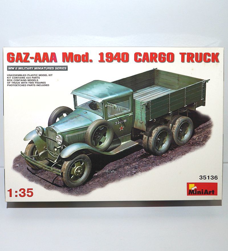ミニアート 1/35 WWⅡ 35136 GAZ-AAA Mod. 1940 カーゴトラック WWⅡ ソ連 軍用トラック ソフトスキン エッチング プラモデル ミリタリー_画像1