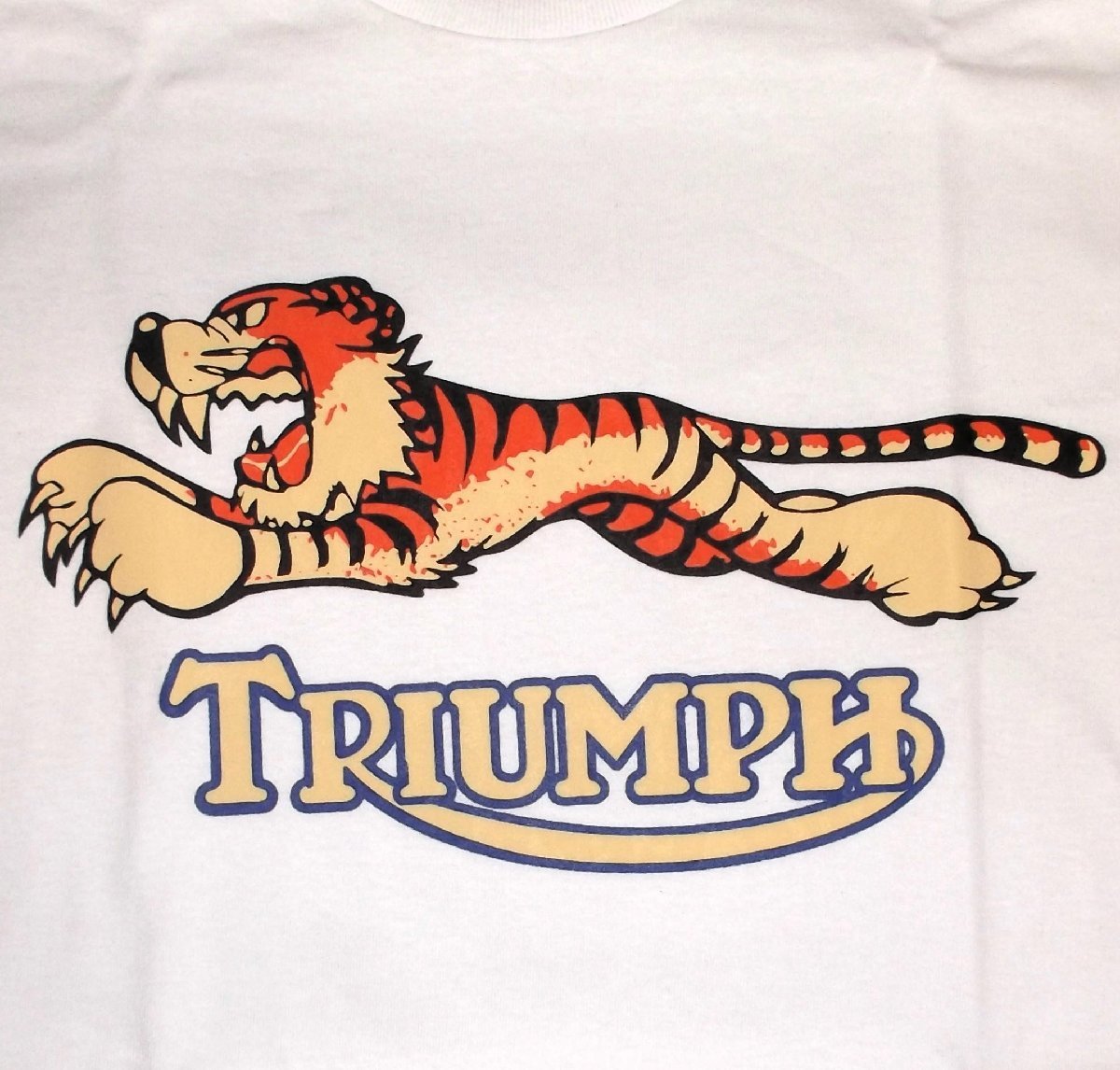 ★トライアンフ Tシャツ TRIUMPH タイガー 白 S 正規品 虎 tiger rockers ace cafe 英国車_画像2