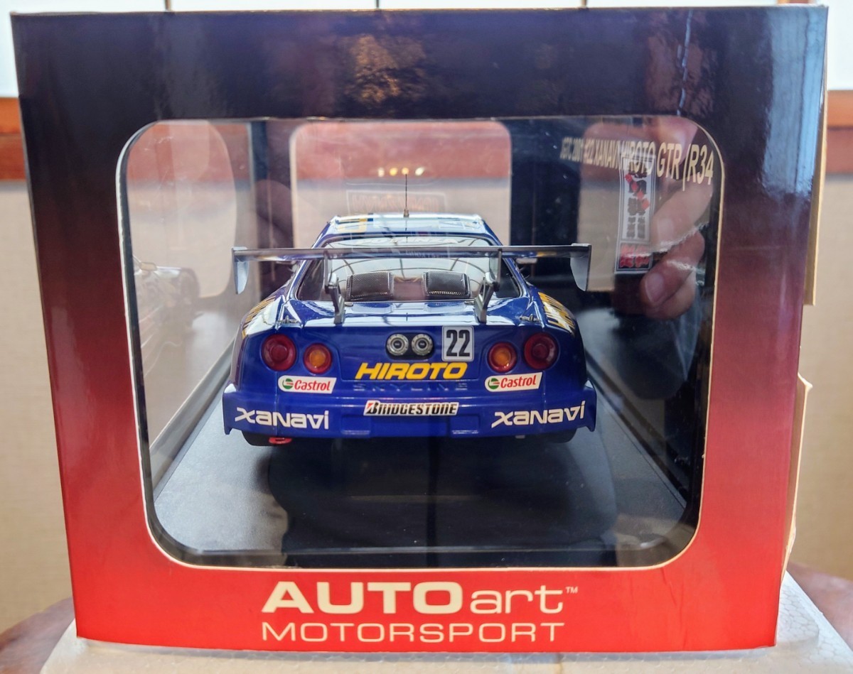 AUTOart 1/18 Nissan Skyline GT-R(R34) JGTC 2001 #22 NISMO Xanavi Hiroto Michael Krumm / Tetsuya Tanaka 送料無料_画像3