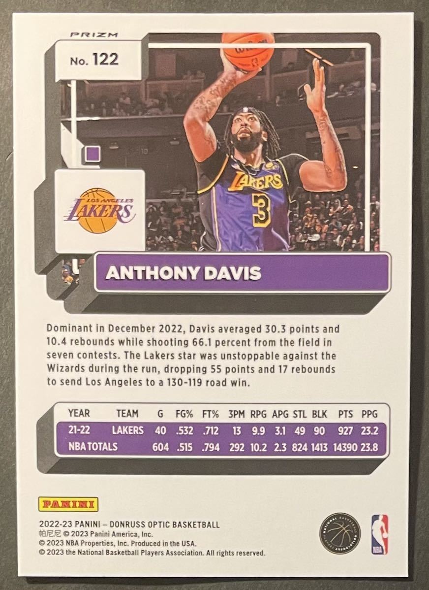 Anthony Davis 2022-23 Donruss Optic Red Sparkle Lakers レイカーズ Parallel Panini NBA_画像2