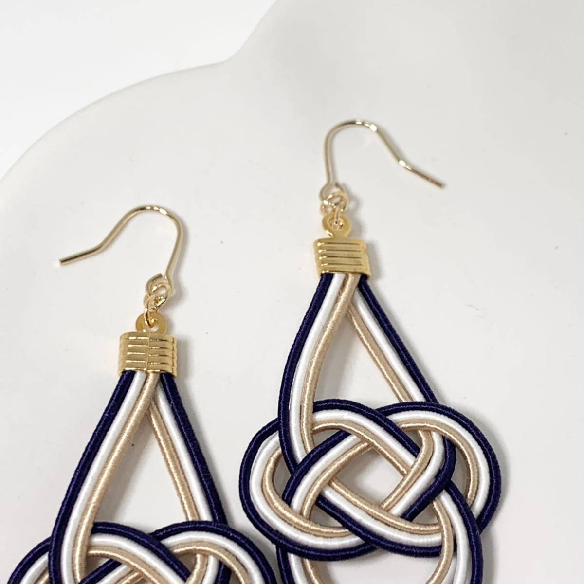  mizuhiki earrings 3 color hand made | peace taste | new goods unused goods 
