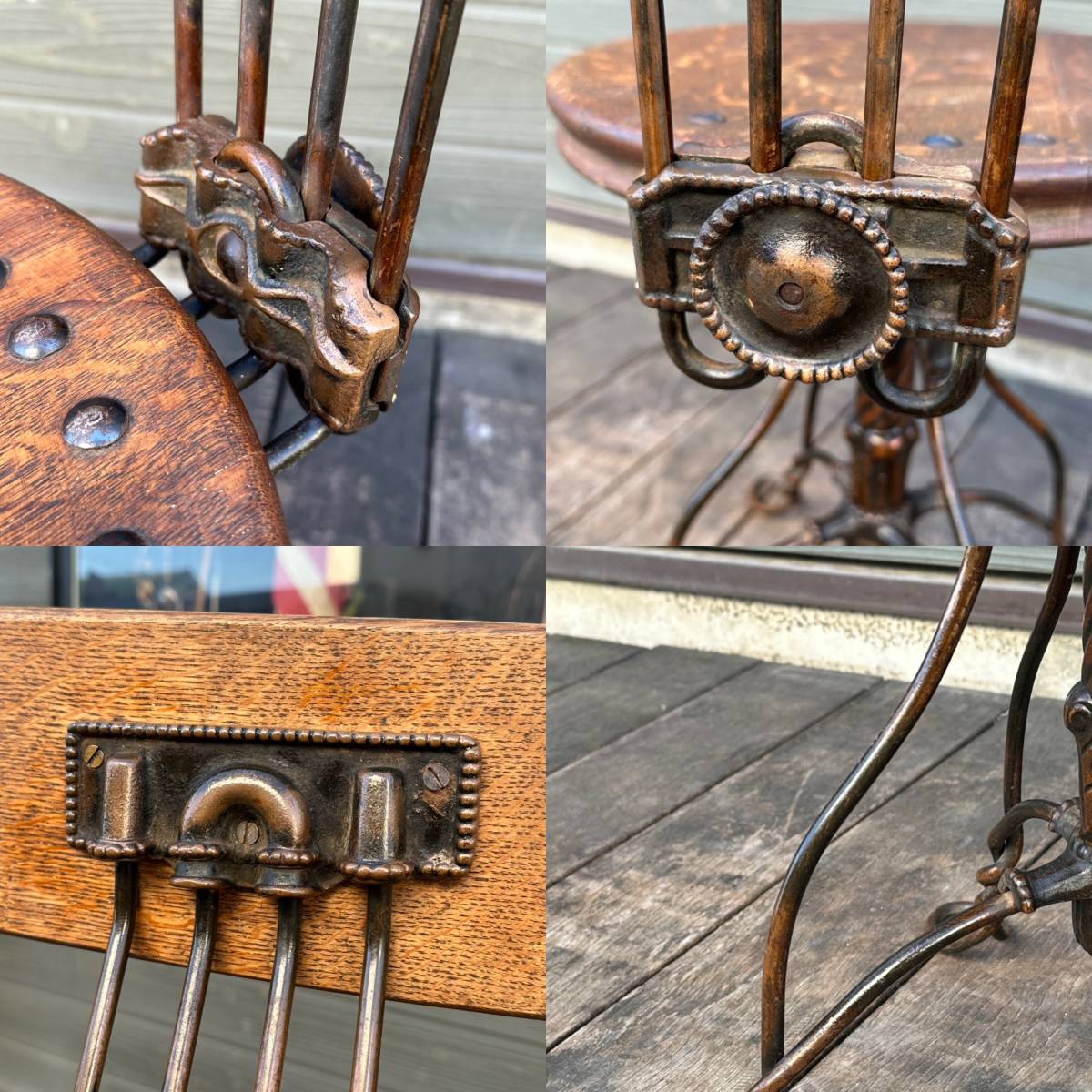 【Antique】〜1920s ワイヤーチェア ジャパンカラー 椅子 イス スツール インダストリアル 古着 店舗什器 ヴィンテージ アンティーク_画像9