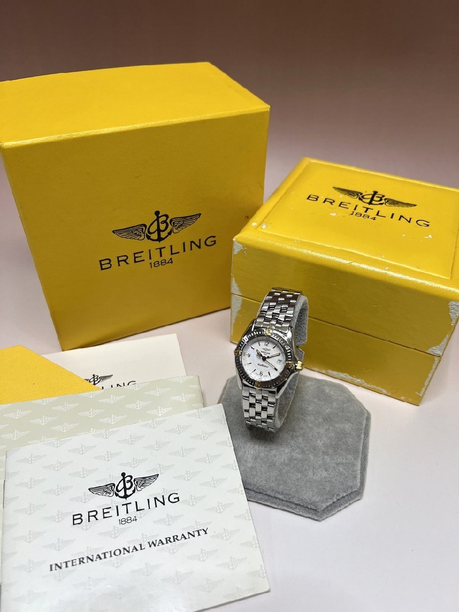 極美品 ブライトリング カリスティーノ クオーツ腕時計 B52045 白文字盤 ゴールド ステンレスベルト レディース 福井県質屋の質セブン_画像1