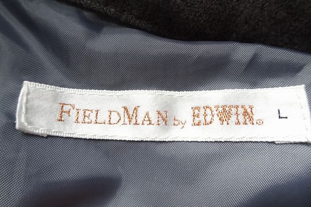 FIELDMAN by EDWIN/エドウィン/中綿入ベスト/GFT660/スリーブレスジャンパー/ボリューム襟/前ジップ前立フラップ/グレー/Lサイズ(2/27R6)_画像3