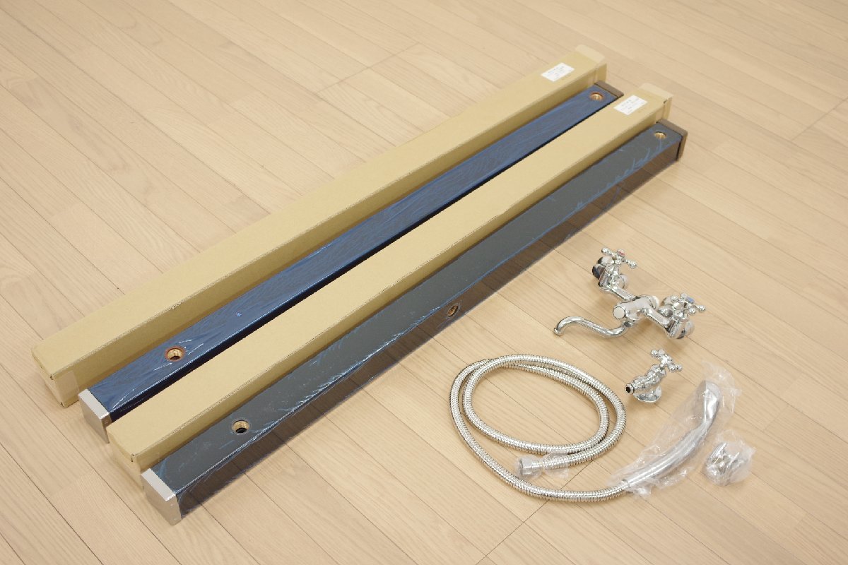 未使用品 ウォータービュー ナルル 混合栓セット 立水栓 水栓柱 TOYO 東洋工業 ブラウン ガーデニング 庭まわり 屋外 水道 水廻 ブラウン