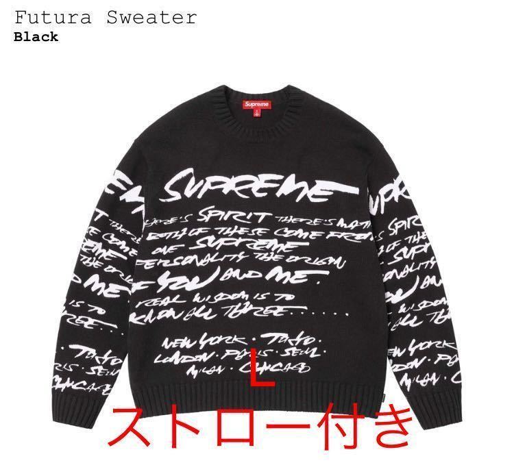 新品未使用品 Supreme Futura Sweater Black シュプリーム フューチュラ セーター ブラック L ニット ストロー付き24SS _画像3