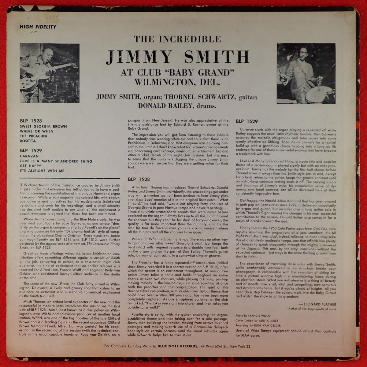 1円開始★神洗浄【家宝級レア★USオリジナル★BLUENOTE 両面Lexington Rなし 耳 RVG 溝】★JIMMY SMITH/THE INCREDIBLE.AT CLUB BABY GRAND_画像2