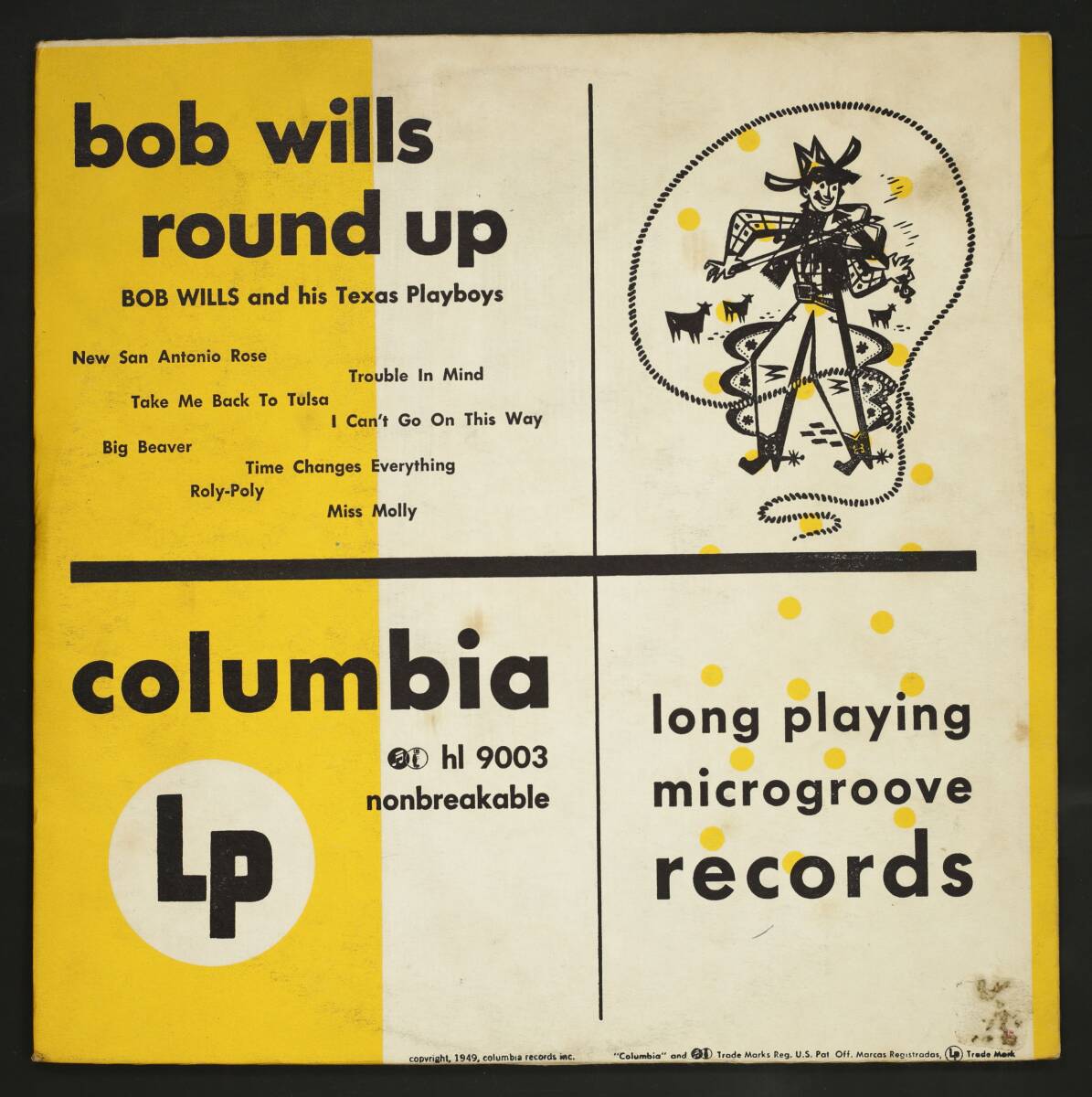【US-ORIG.10吋】ボブ・ウィルス/ラウンド・アップ(並良品,1949,ACO-SWING,King Of Western Swing,Bob Wills,Round Up)_画像1