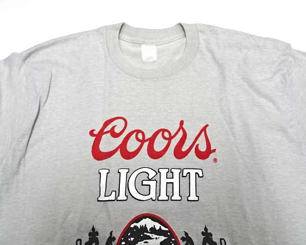 【Coors LIGHT Tee ヴィンテージ ビンテージ クアーズ プリント 半袖 Tシャツ 古着 ビール 企業物 プリントT ロゴT 当時物 80s 80年代】_画像4