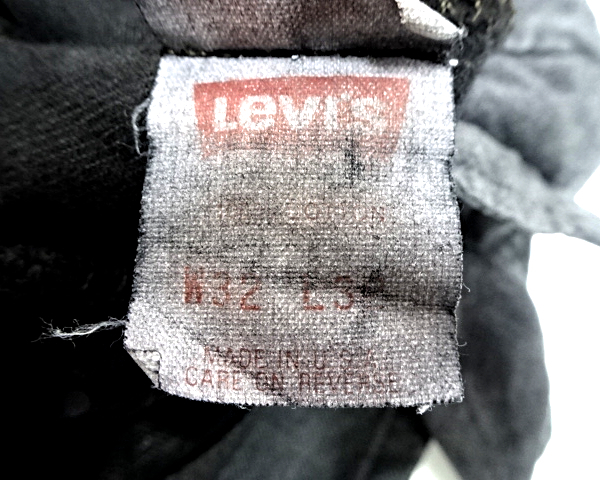 W31【Levis 501 コーティングデニムパンツ BLACK ブラック 後染め Levi's リーバイス 製品染め 80s 80's 90s 90's オールド ヴィンテージ】_W32