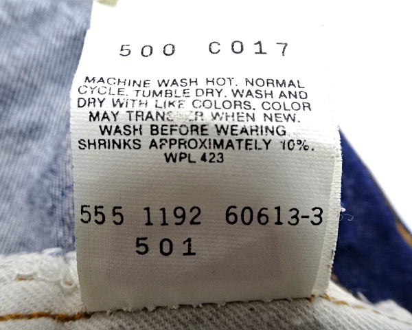 W31【LEVI'S 501 BIG E 90s 92年製 ヴィンテージ復刻 Made in U.S.A. 赤耳 555 バレンシア工場製 米国製 リーバイス 501 デニムパンツ】_555　1192