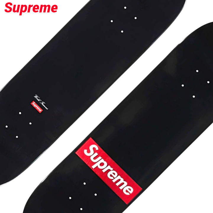 新品【Supreme Routed Box Logo Skateboard Black 8.375 シュプリーム スケートボード デッキ スケボー ボックスロゴ ステッカー 24ss】_画像1