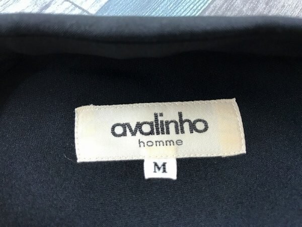 avalinho homme メンズ 胸ポケット付き 長袖シャツ M 黒_画像2