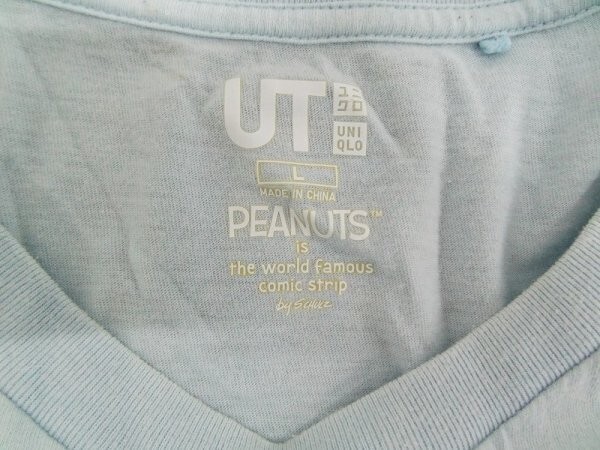 UT UNIQLO ユニクロ × PEANUT ピーナッツ メンズ スヌーピーチャーリーブラウン 半袖Tシャツ L 水色_画像2