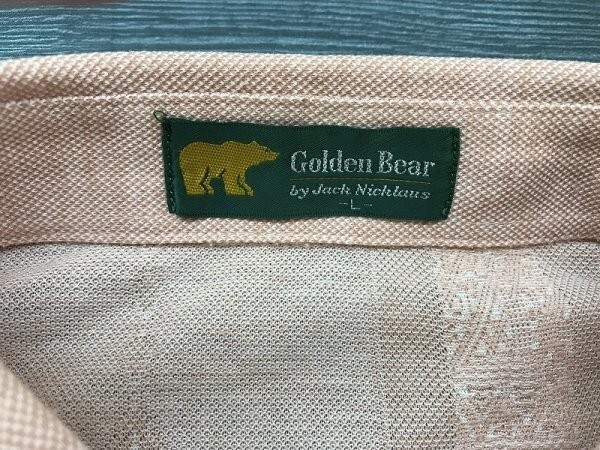 GOLDEN BEAR ゴールデンベア メンズ ワンポイント刺繍 ジャガード 半袖ポロシャツ L ピンク系_画像2