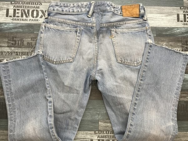 45rpm женский сделано в Японии гора кожа ягненка patch cut off Denim джинсы брюки 26 синий 