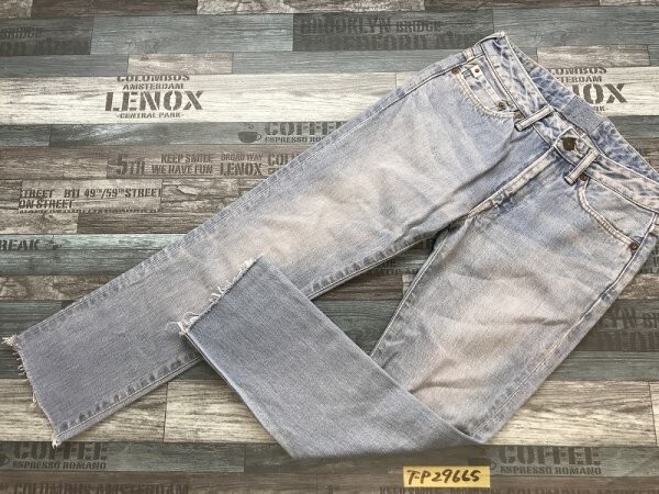 45rpm женский сделано в Японии гора кожа ягненка patch cut off Denim джинсы брюки 26 синий 