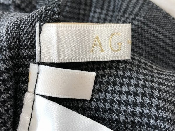 AG BY aquagirl アクアガール メンズ センタープレス チェック柄 パンツ L グレー黒_画像2