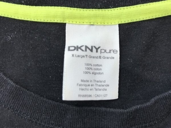 DKNY pure ダナキャラン メンズ 無地 綿 半袖Tシャツ 大きいサイズ XL 黒_画像2