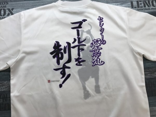 ASICS アシックス メンズ CENTER センターの心意気 両面プリント ドライ 半袖Tシャツ M 白_画像3