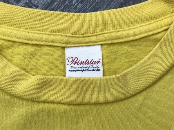 WESTERN 8 メンズ アメコミ プリント Printstarボディ 半袖Tシャツ L 黄色_画像2