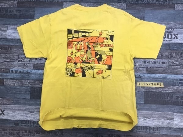 WESTERN 8 メンズ アメコミ プリント Printstarボディ 半袖Tシャツ L 黄色_画像3