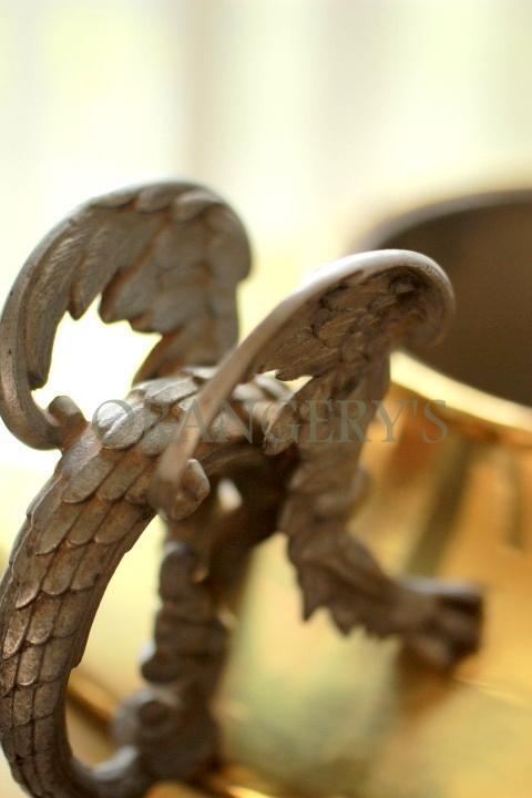 1800後期-1900初頭アンティーク銅製ドラゴンオイルランプ LA0026