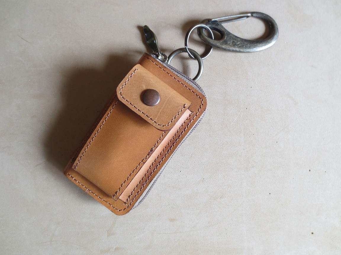  hand made key case smart key go in attaching cow leather tea leather 