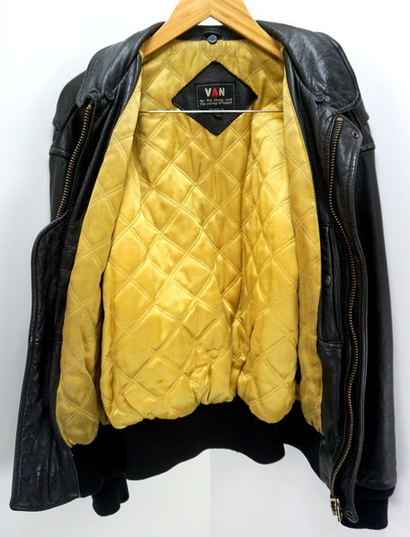 □比較的美品 VAN JAC ヴァンヂャケット バンジャケット 肉厚 牛革